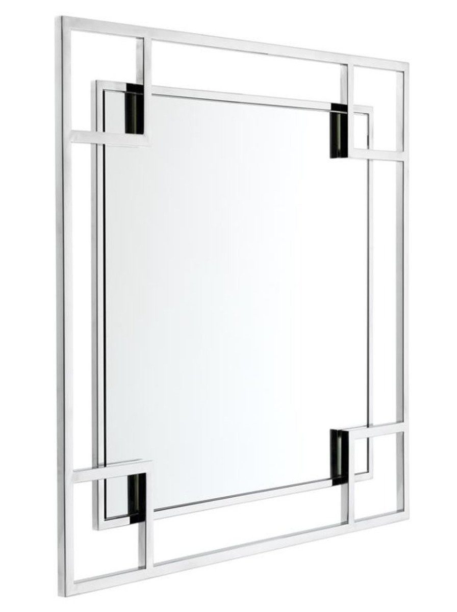 Padrino 90 Luxus x H. Wandspiegel cm Casa Designer Silber Wandspiegel Spiegel - 90