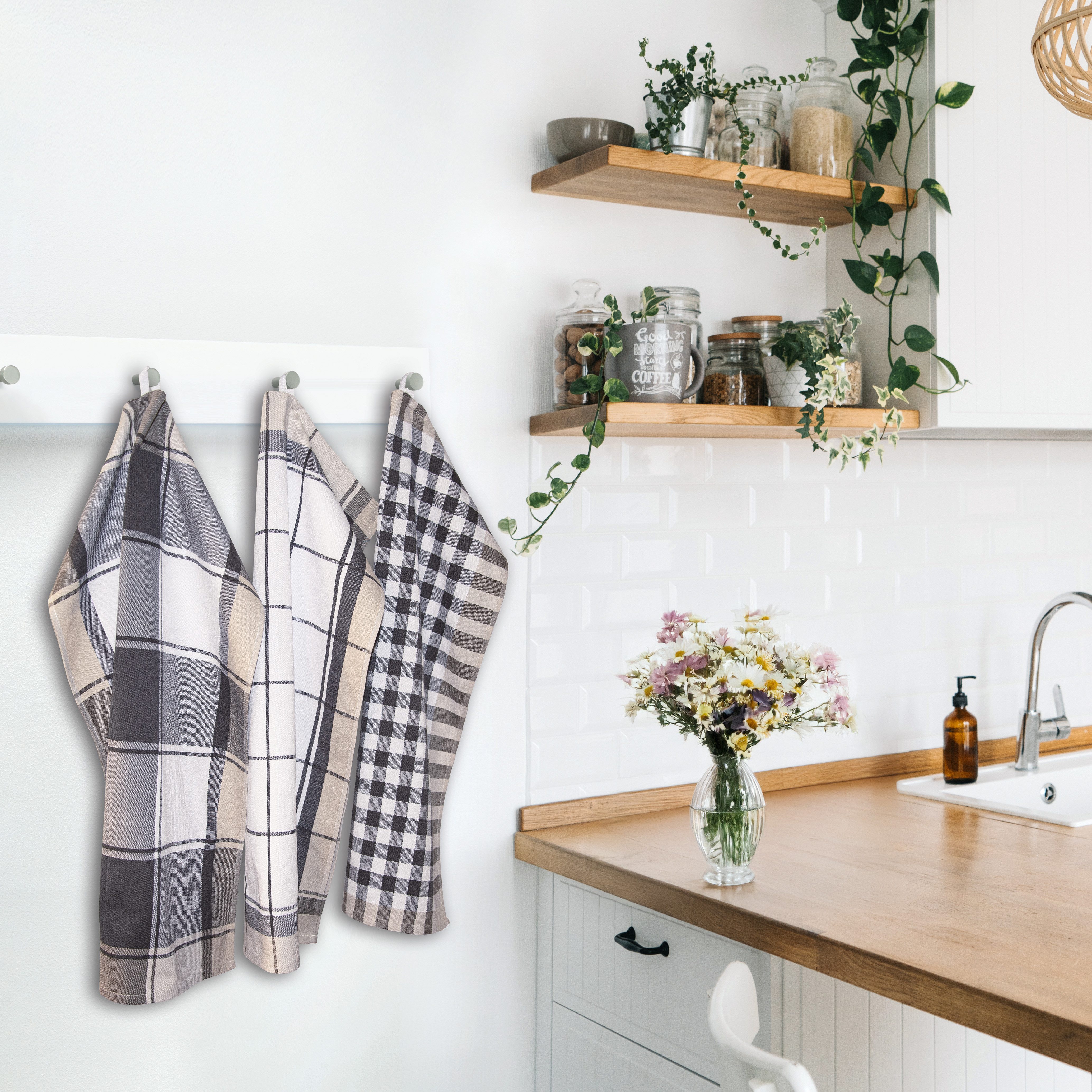 Dyckhoff Geschirrtuch KARO, Maße je Tuch ca. 50x70 cm, aus 100% Baumwolle, günstig online kaufen