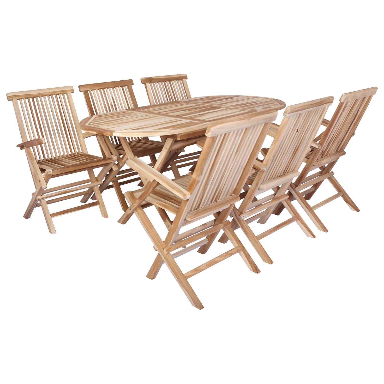 vidaXL Gartenlounge-Set Gartenmöbel Set 7 Stk. Natur Massivholz, (7-tlg)