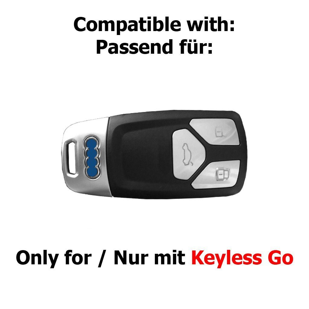 Hardcover A8 KEYLESS TT für Autoschlüssel Q2 Audi Q5 Q7 A5 Q8 A6 Schutzhülle SMARTKEY mt-key Weiß, Schlüsseltasche A7 A4