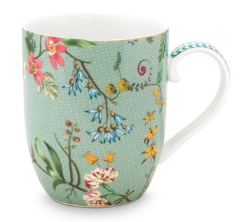 PiP Studio Becher Jolie Flowers Blue Becher mit Henkel klein Set2, Porzellan