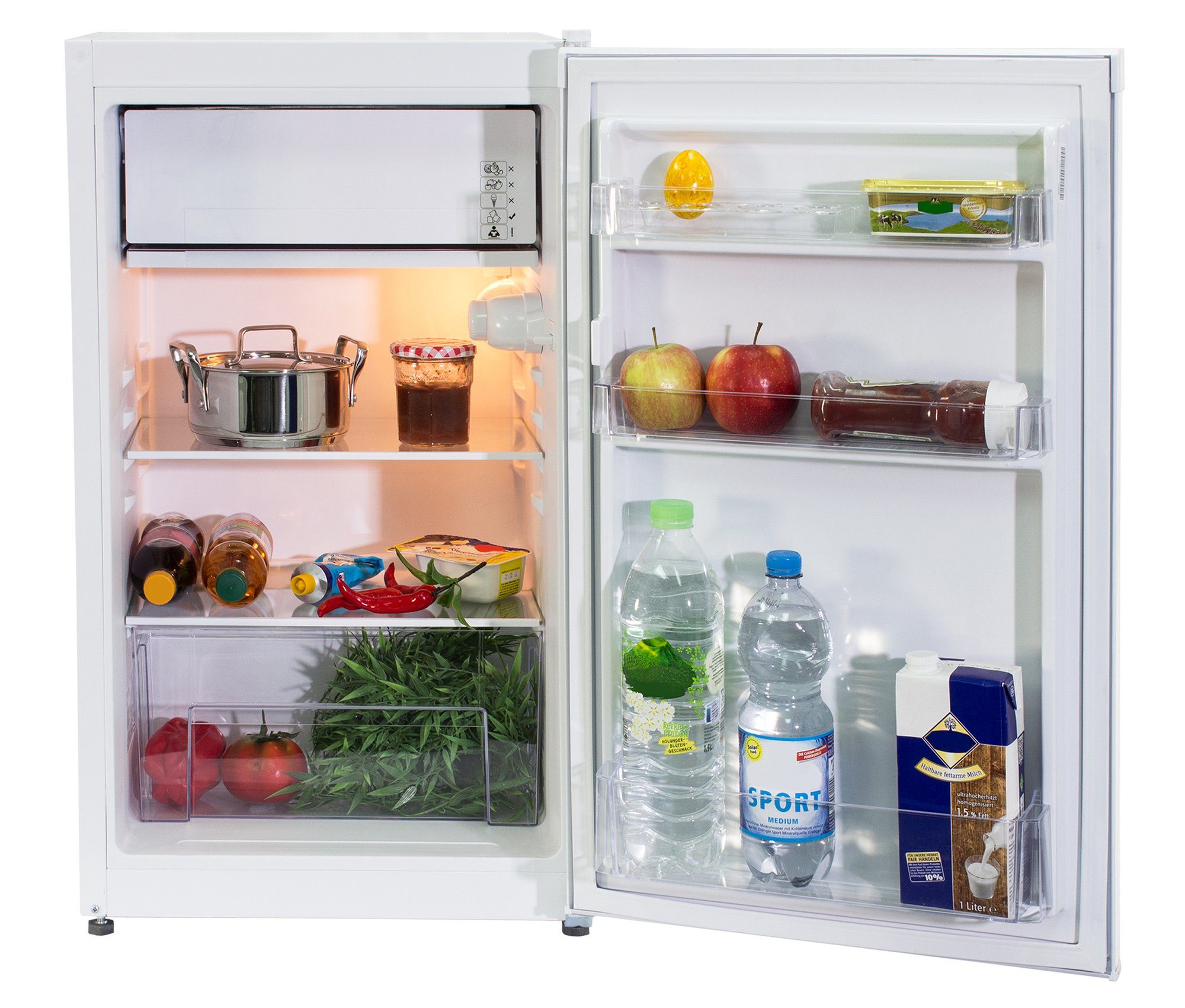 breit, Eiswürfelfach, Gesamt-Nutzinhalt mit Tischkühlschrank 82.1 Kühlschrank cm Telefunken L 89 cm hoch, 48 CF-33-101-W,