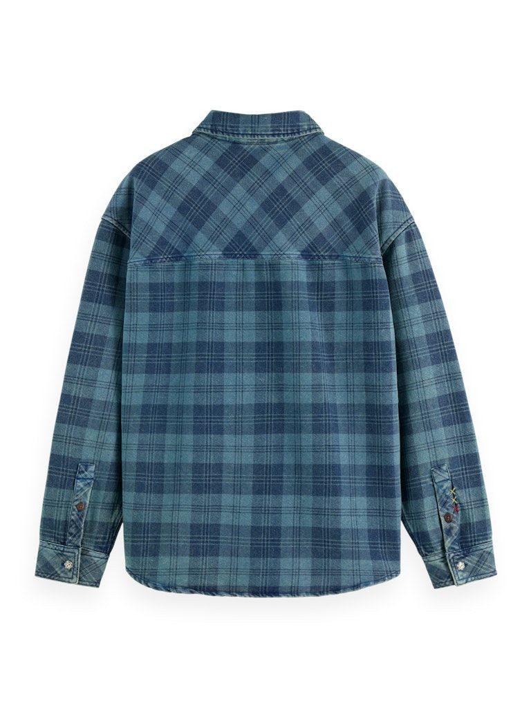 Scotch & Soda Langarmhemd Washed denim checked overshirt günstig online kaufen
