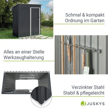 Juskys Gartenhaus S, BxT: 161x86 cm, mit Pultdach, Schiebetür, Fundamentrahmen, Werkzeughalter, 1 m²