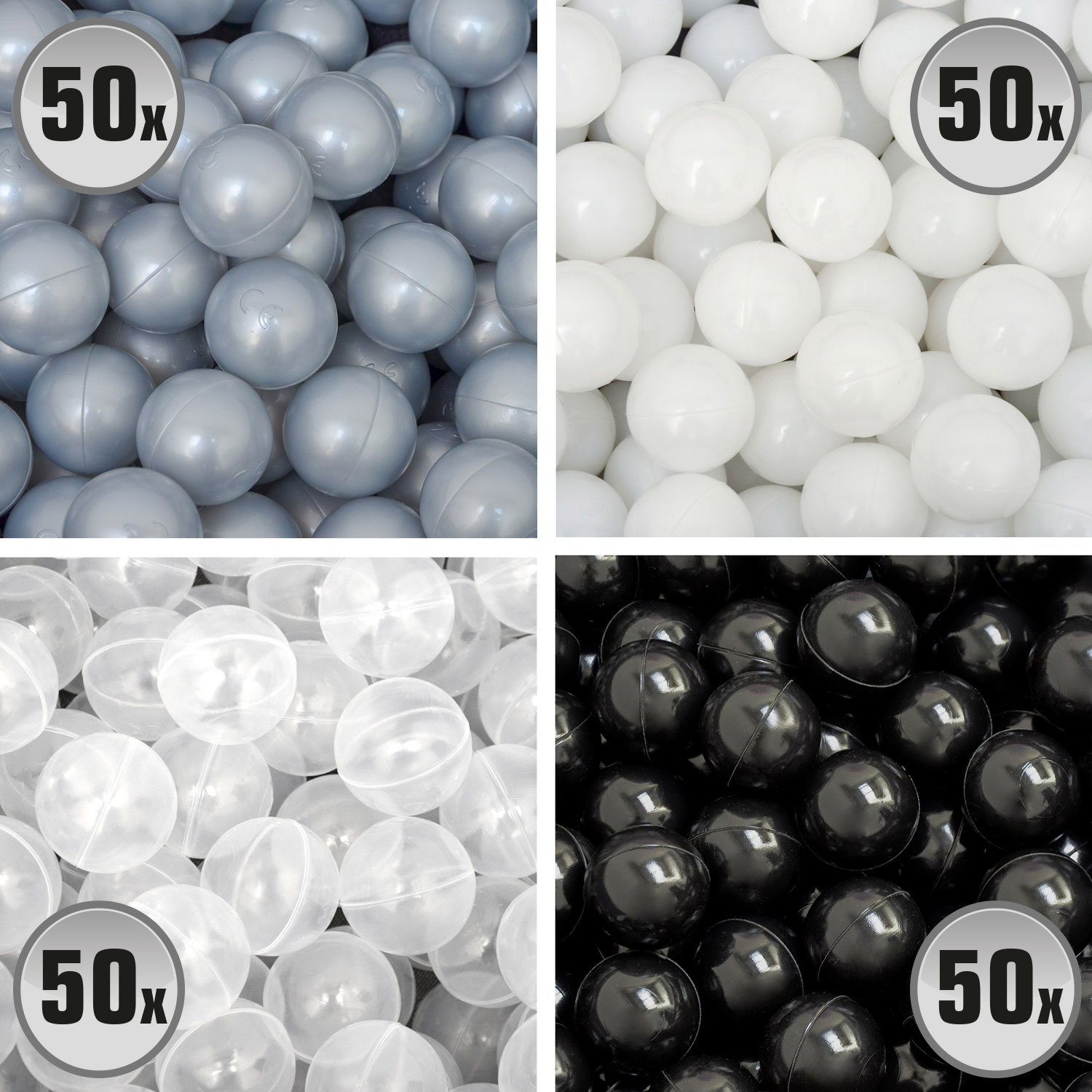 LittleTom Bällebad-Bälle Baby - 200 Bunte Bälle fürs Bällebad - Geprüfte Spielbälle für Kinder (200-St), Ab dem 1. Tag: Babybälle zum Greifen - Plastikbälle für den Bällepool