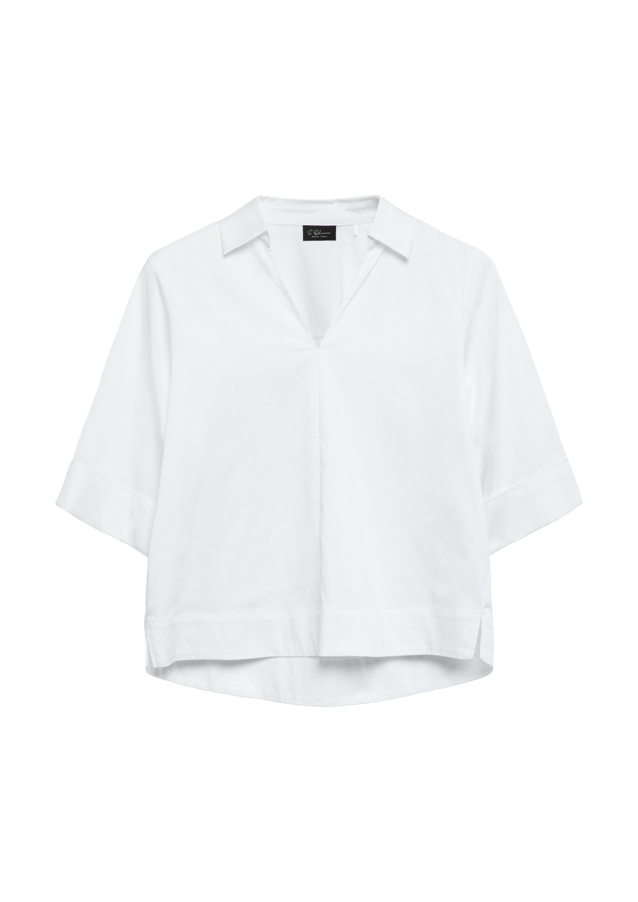 s.Oliver Kurzarmbluse Bluse Kurzärmelige Popeline-Bluse im Loose Fit
