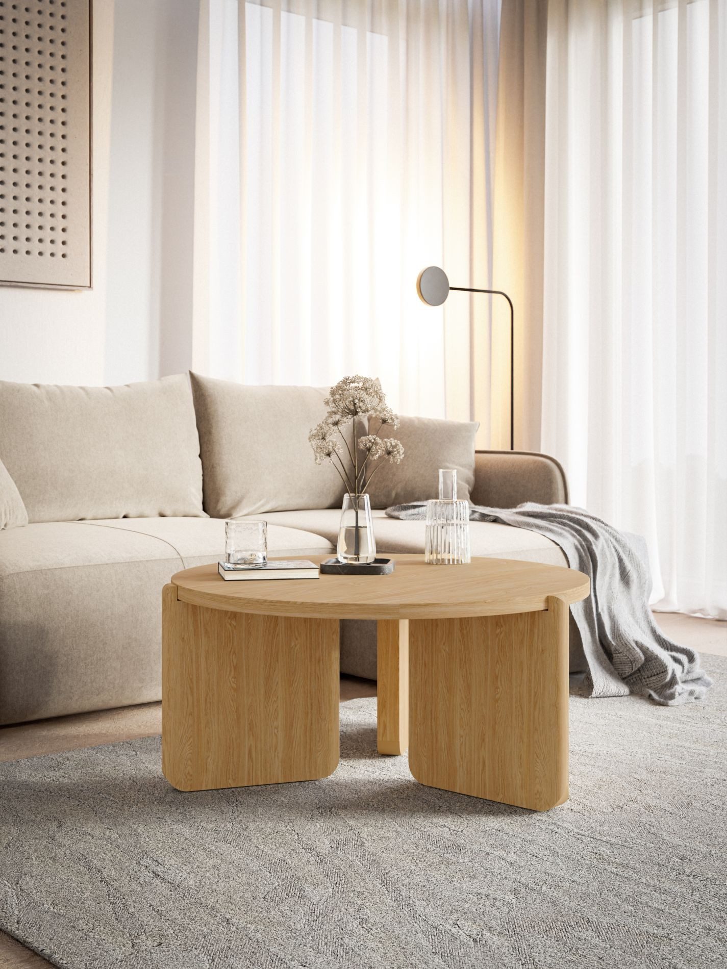 Selsey Couchtisch PREFFINES, Couchtisch rund mit günstig online kaufen