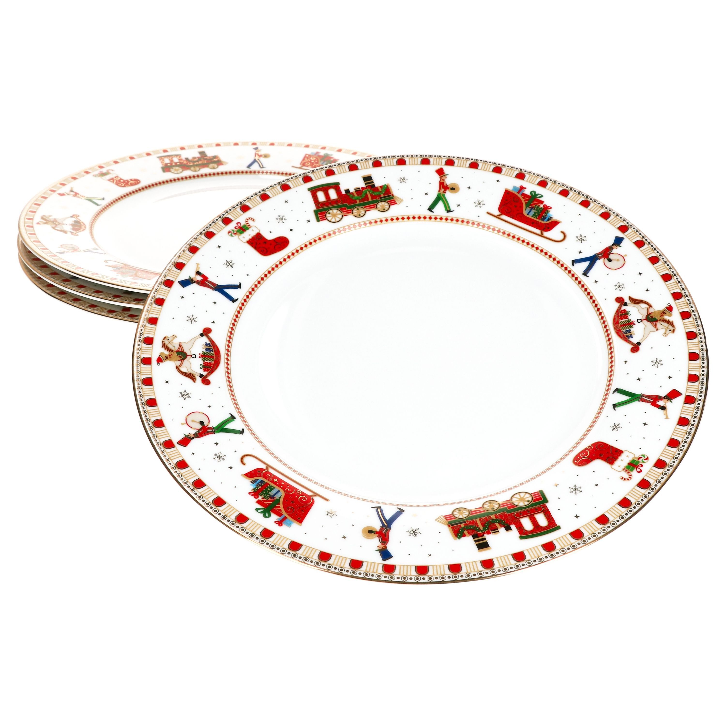 Speiseteller 4x Polar Train Speiseteller Ø27cm Porzellan 4 Pers. groß Essteller