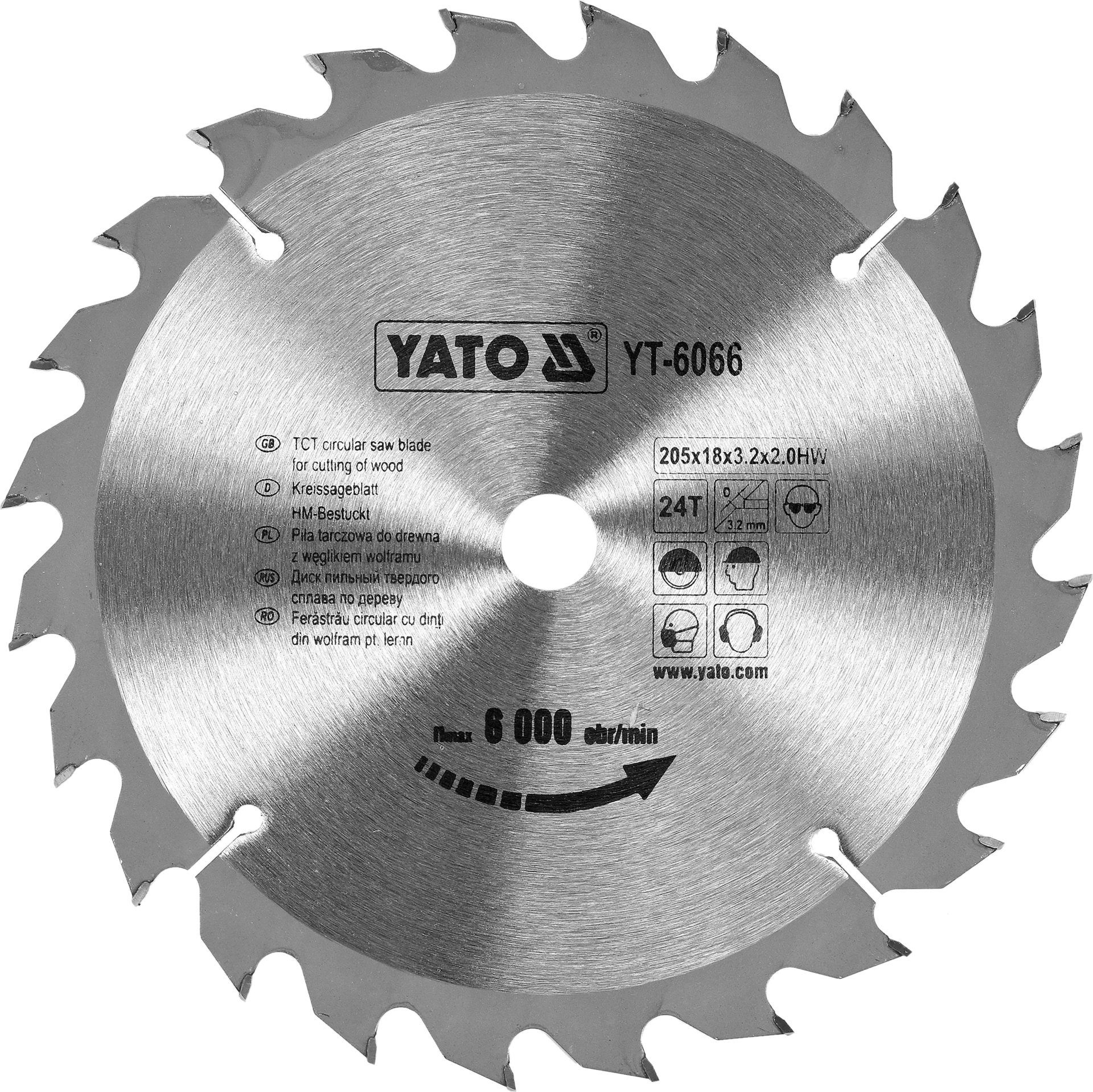 Yato Kreissägeblatt Hartmetall Sägeblatt 205x18mm 24Z (Hartmetall Sägeblatt 205x18mm 24Z)