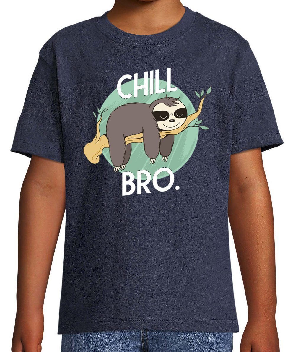 Youth Designz T-Shirt Chill Bro Faultier Kinder T-Shirt mit trendigem Frontprint