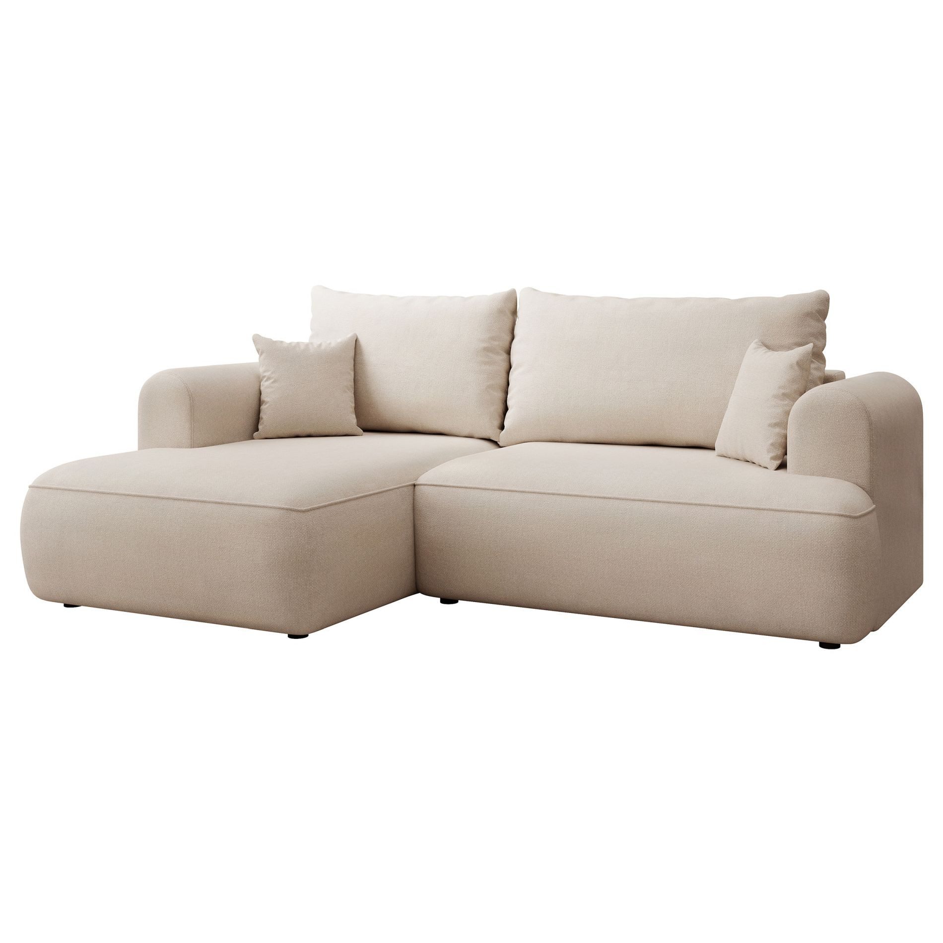 Selsey Ecksofa OVO MINI, Schlaffunktion 124x190 cm, Bettkasten, 2 Zierkisse günstig online kaufen