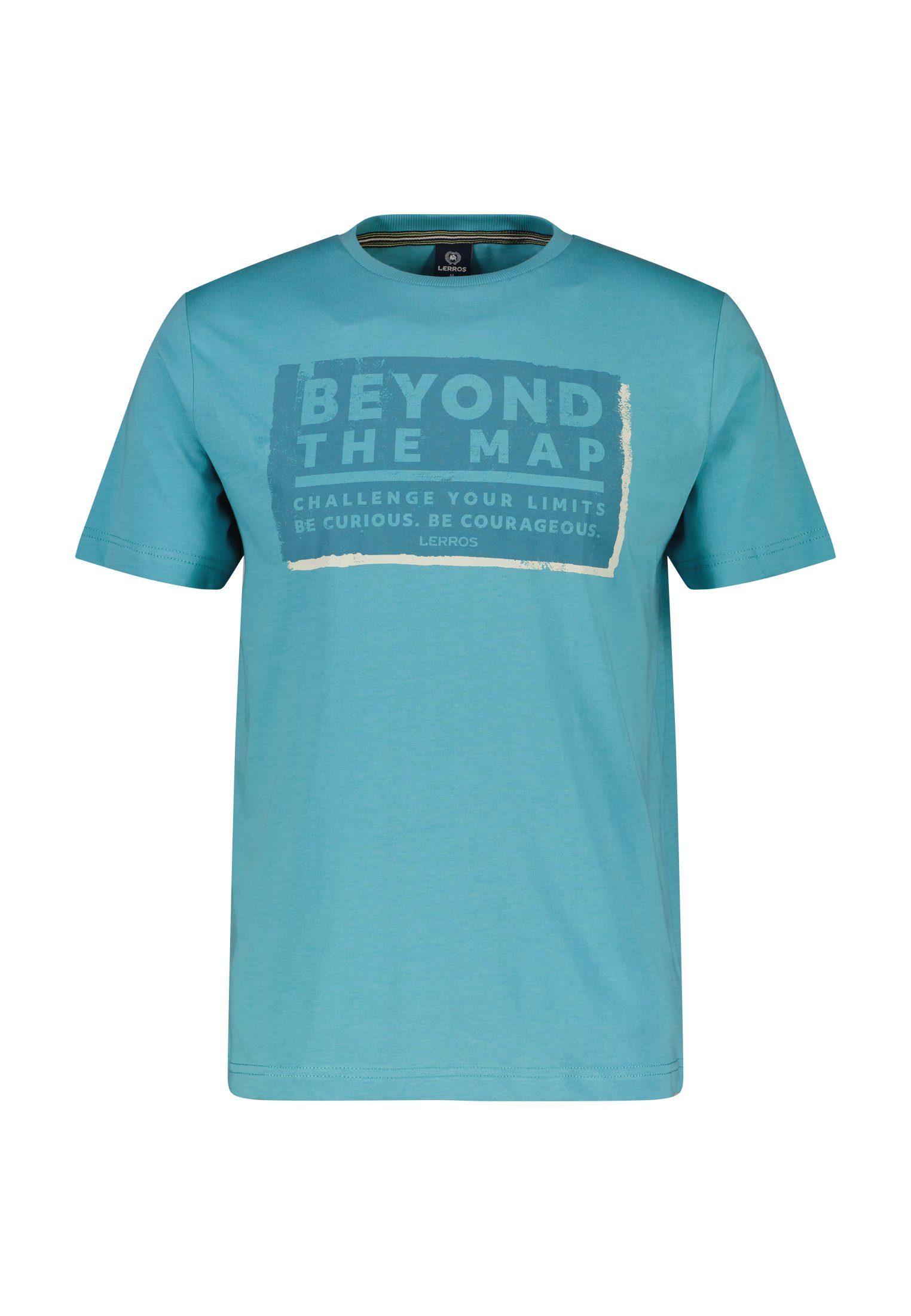 LIGHT LERROS LERROS T-Shirt *Beyond the map* T-Shirt TURQUOISE