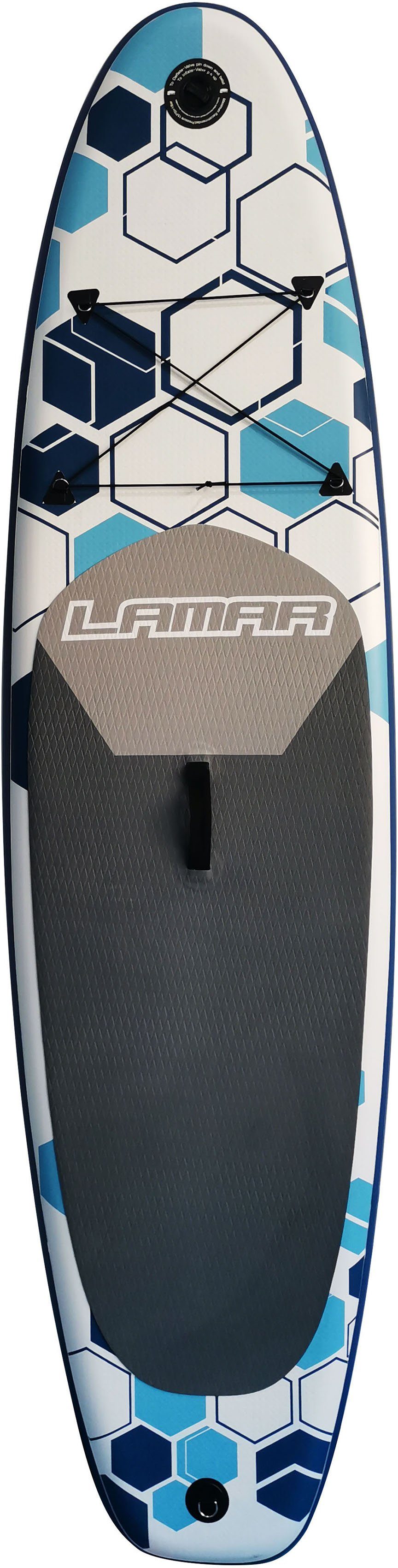 Lamar SUP-Board I-SUP Fishboard, 290 Be Paddel, und 5 (Set, Pumpe Cool, tlg., mit Transportrucksack)