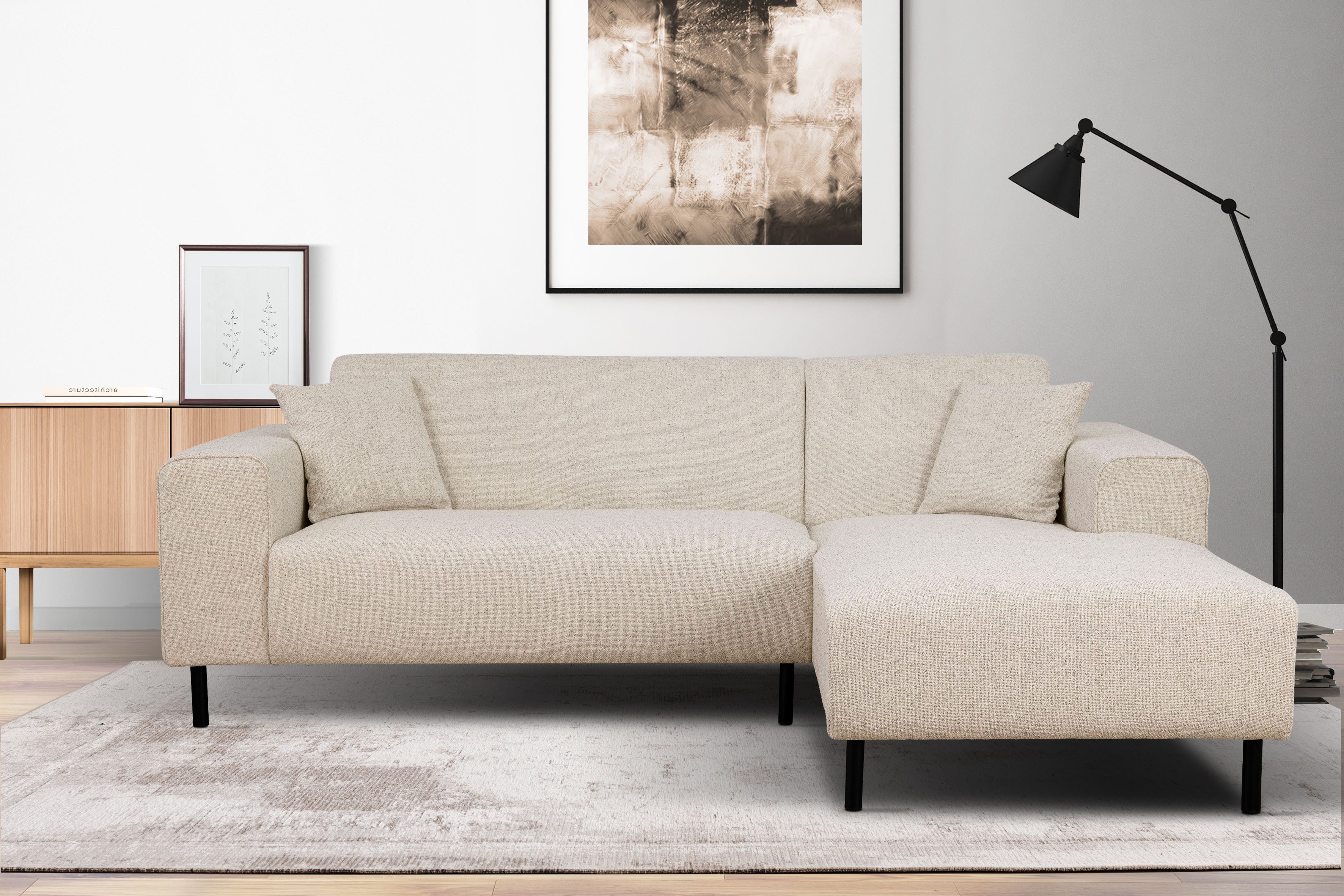 Home affaire Ecksofa "ARROS L-Form mit Wellenunterfederung, Maße B/T/H: 235 günstig online kaufen