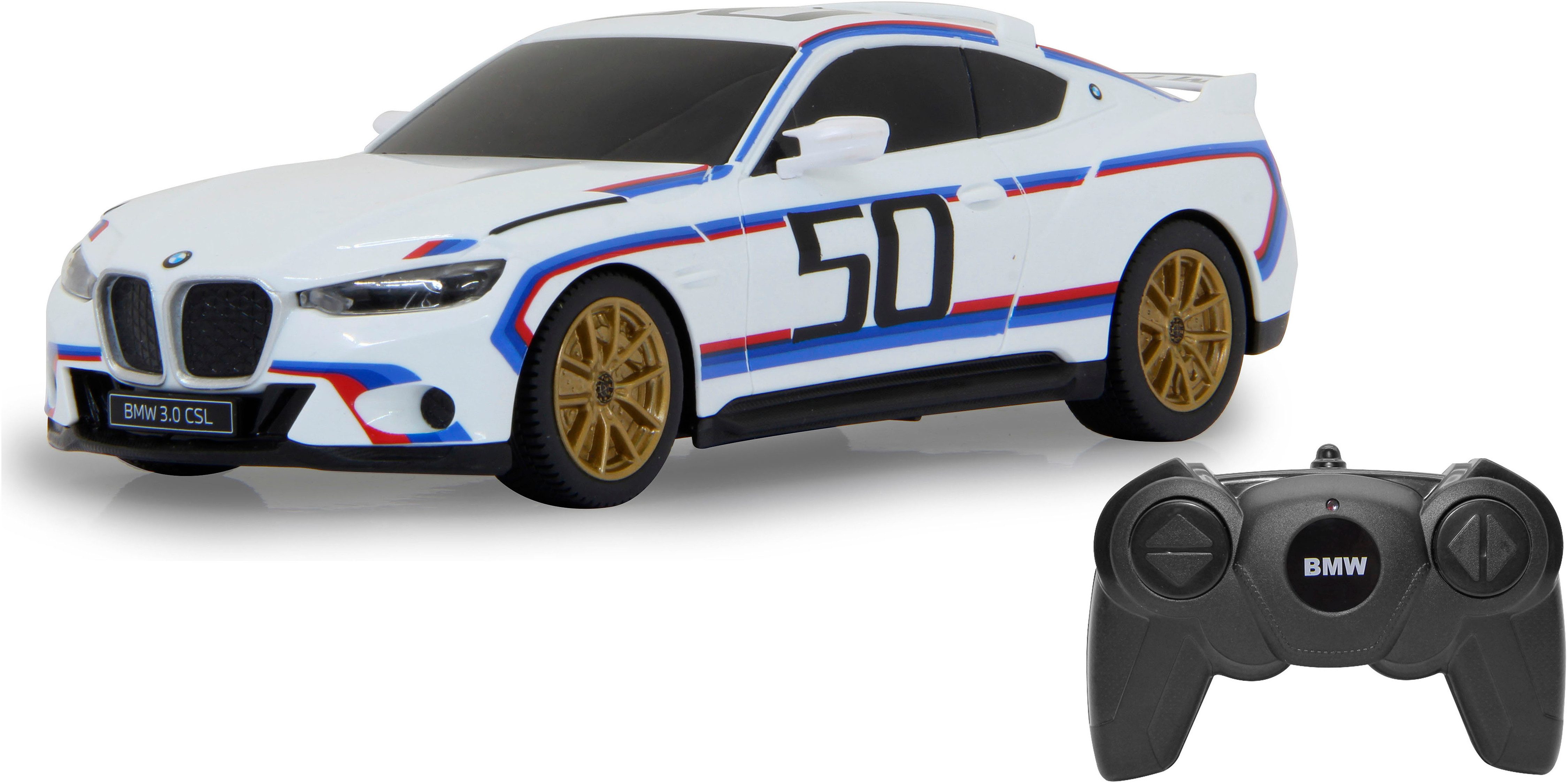 Jamara RC-Auto BMW 3.0 CSL 1:24 weiß 2,4GHz