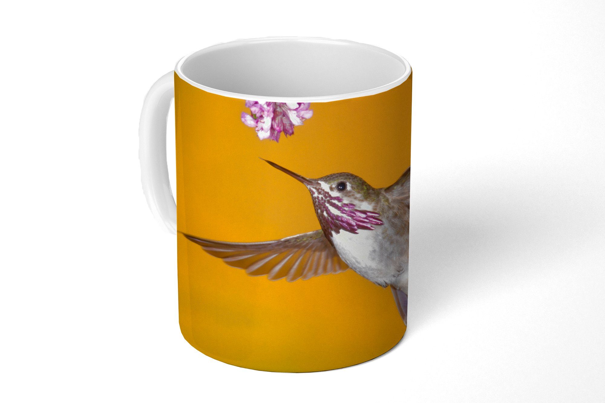 MuchoWow Tasse Kolibri - Blume - Gelb, Keramik, Kaffeetassen, Teetasse, Becher, Teetasse, Geschenk