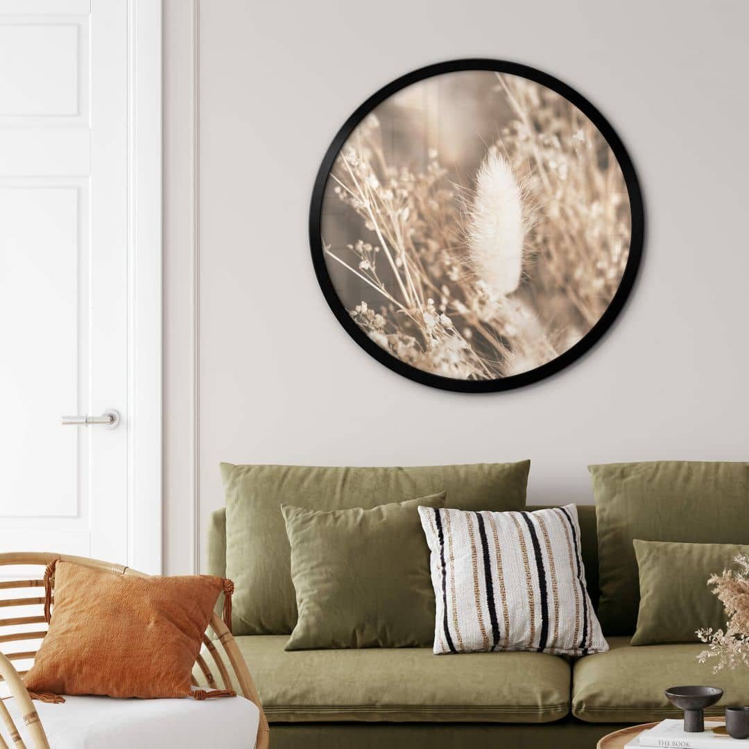 Poster Wandbild Poster Rund Fotografie Annie Gräserbund Landhaus Deko Blume