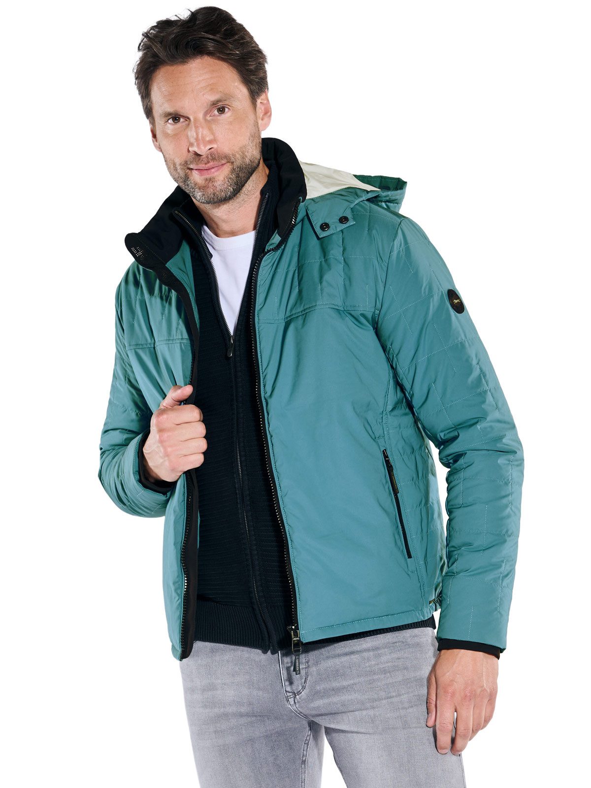 Steppjacke Jacke mit abnehmbarer Kapuze