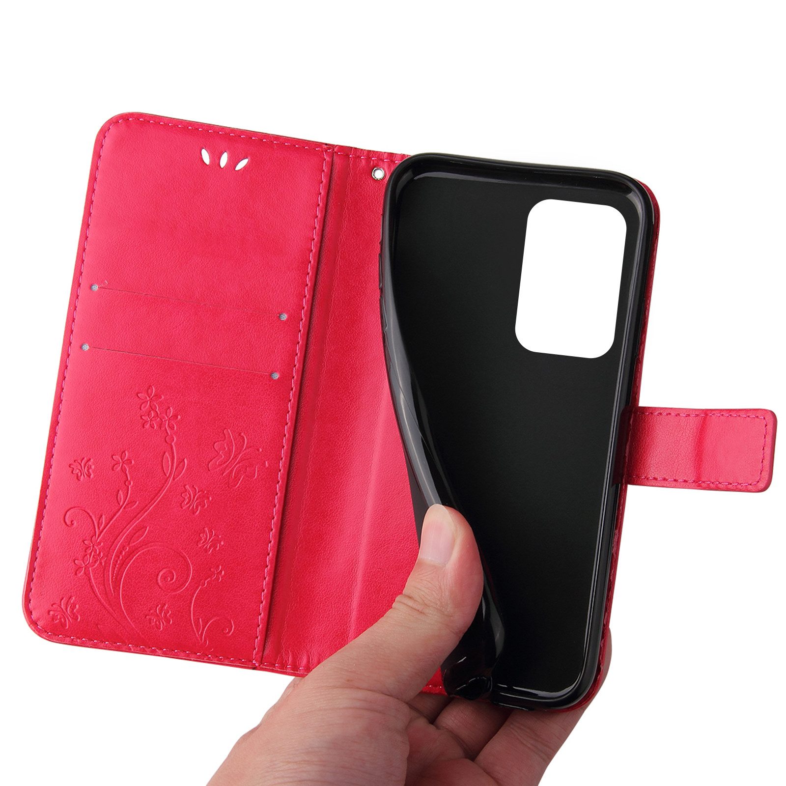 Tec-Expert Handyhülle Cover Tasche Hülle für Samsung Galaxy A73 5G 6,7 Zoll, Klapphülle Case mit Kartenfach Fliphülle aufstellbar, Motiv Blumen