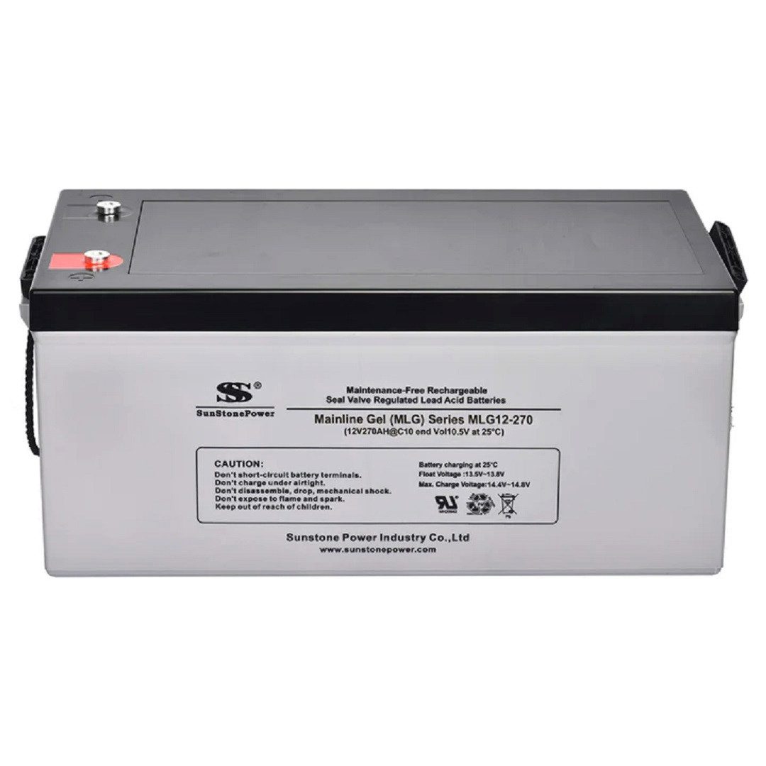 Sunstone Power 12V 270AH VRLA Bleigel Speicher Batterie für Solaranlage, 0% MWST Свинцово-кислотные аккумуляторы 270000 mAh (12 V), wiederaufladbar, wartungsfrei, zyklenfest