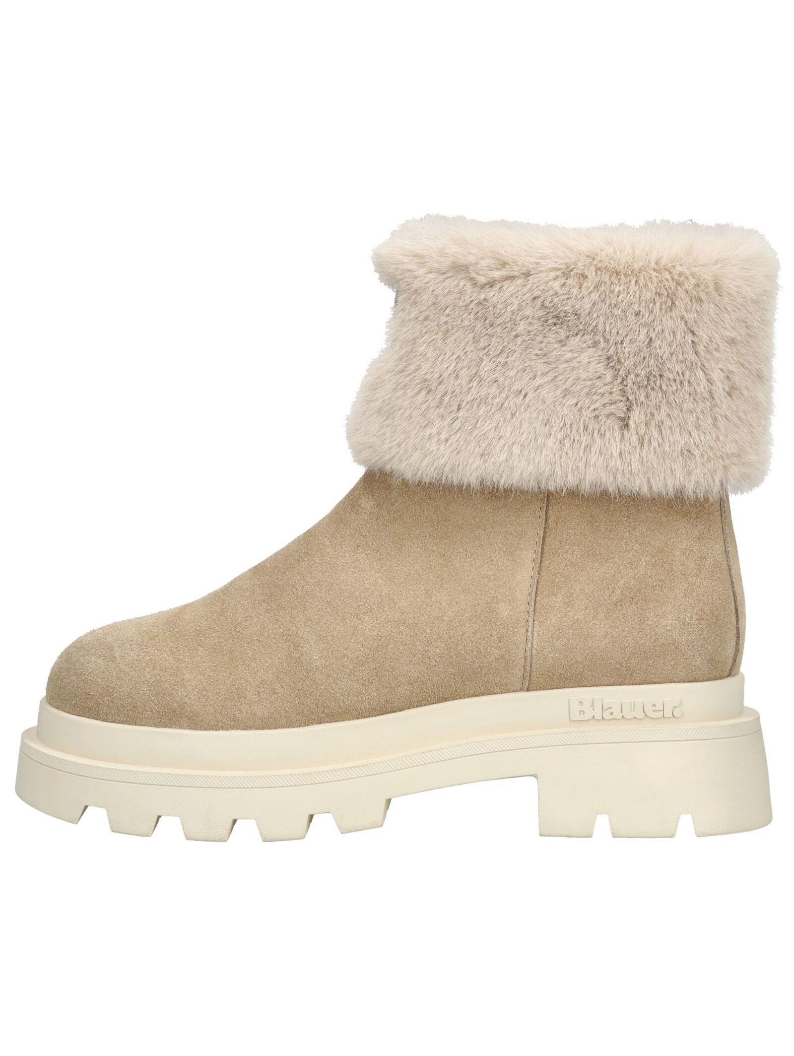 Blauer Stiefelette Leder/Textil . Stiefelette günstig online kaufen