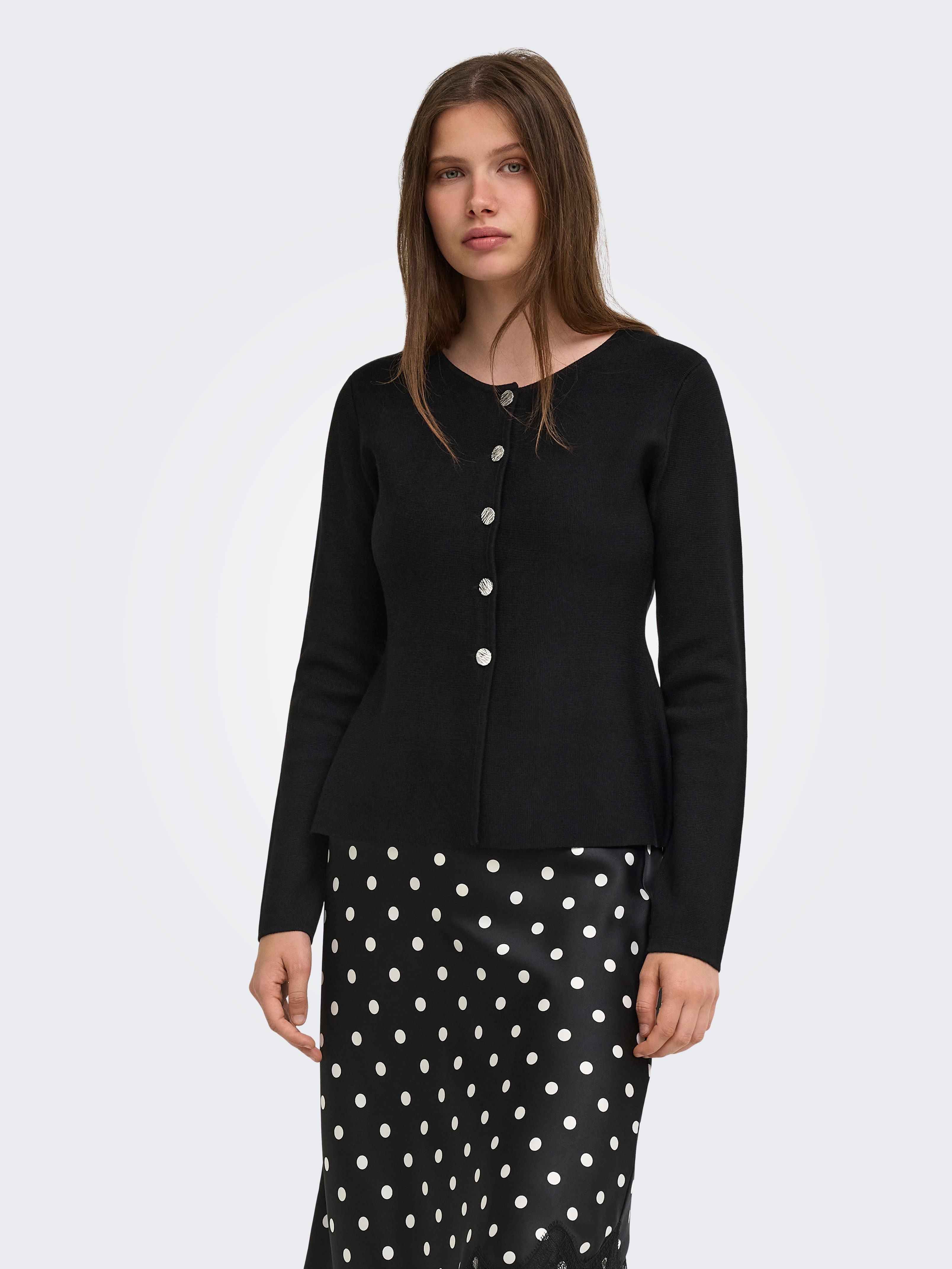 ONLY Strickjacke ONLMELLI LIFE LS ONECK BUT CARDI RP KNT