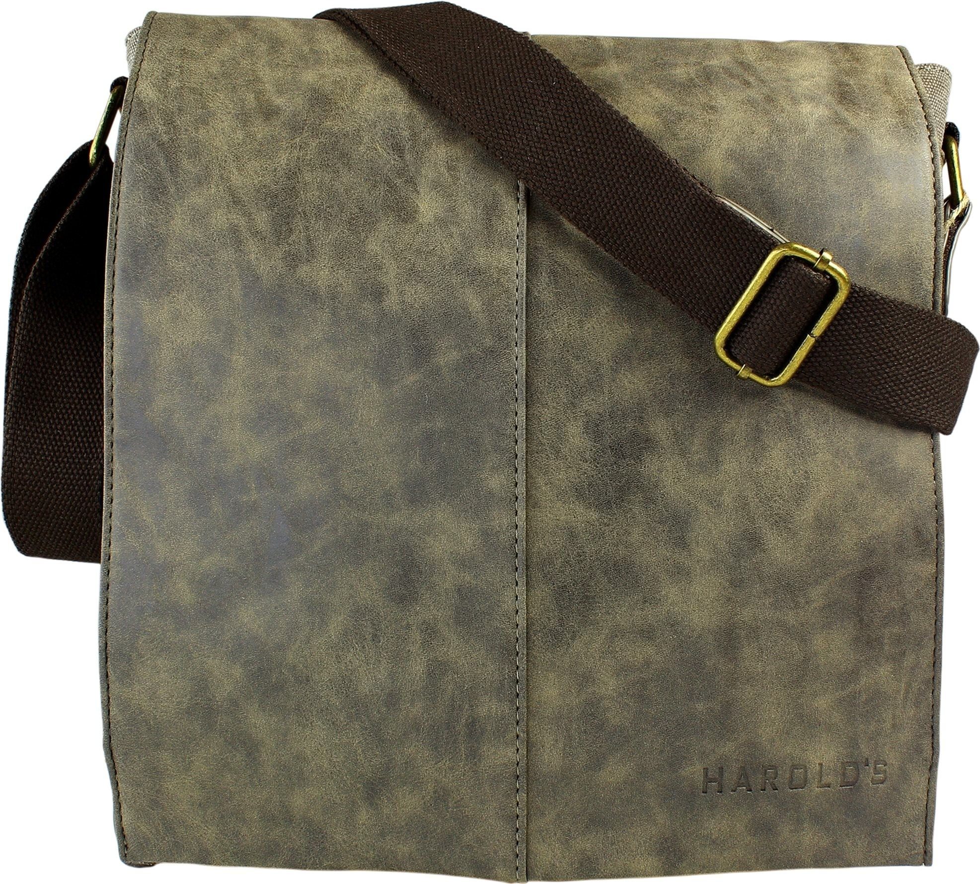 Harold's Schultertasche Harolds Herren Messenger Bag braun (Messenger Bag), Herren, Jugend Tasche in braun, ca. 28cm Breite