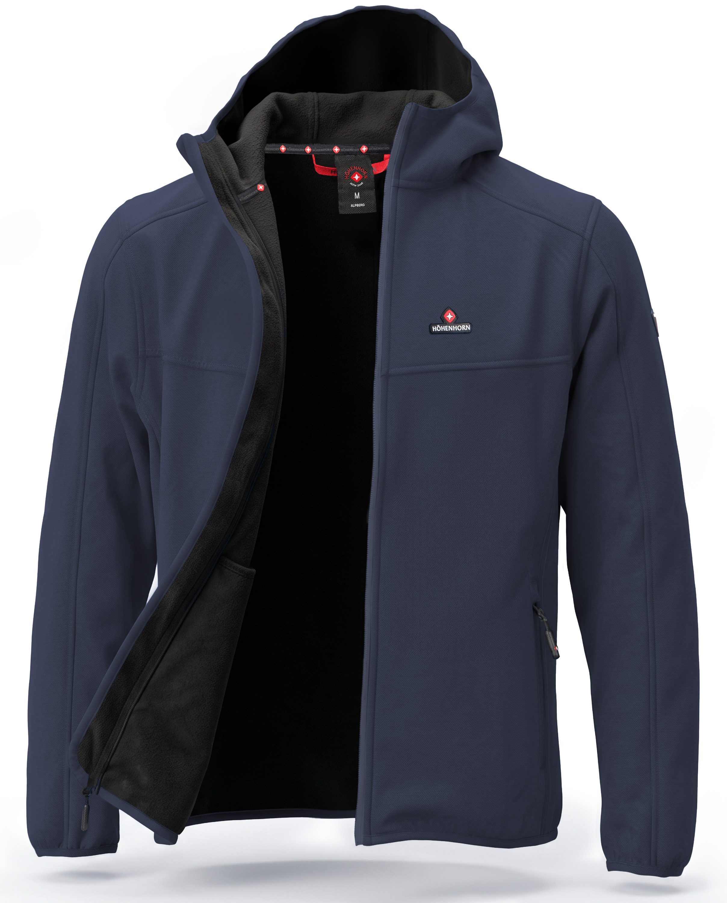 Höhenhorn Softshelljacke Alpberg Herren leichte Jacke für Männer Outdoor Übergangsjacke Microfleece-Innenfutter, Atmungsaktiv