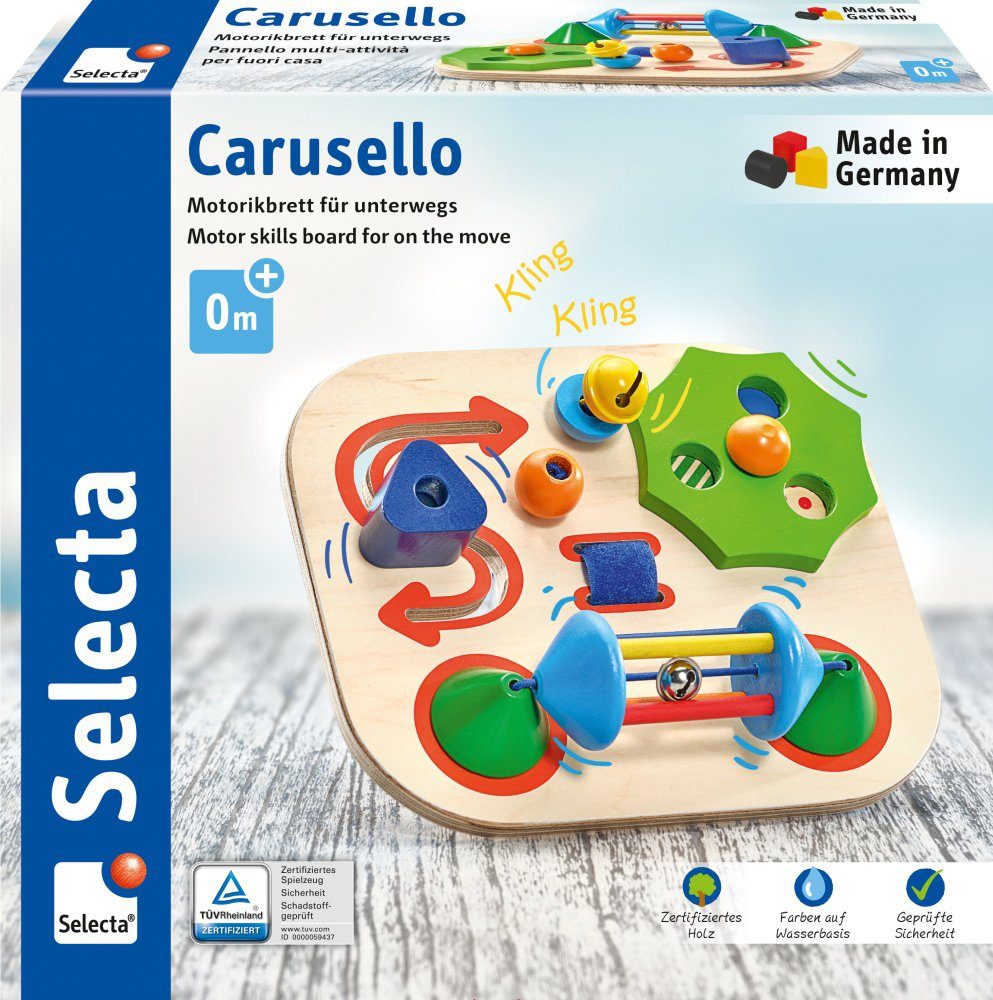 Selecta Motorikbrett Carusello, Motorikbrett für unterwegs, 19 cm, Made in Germany