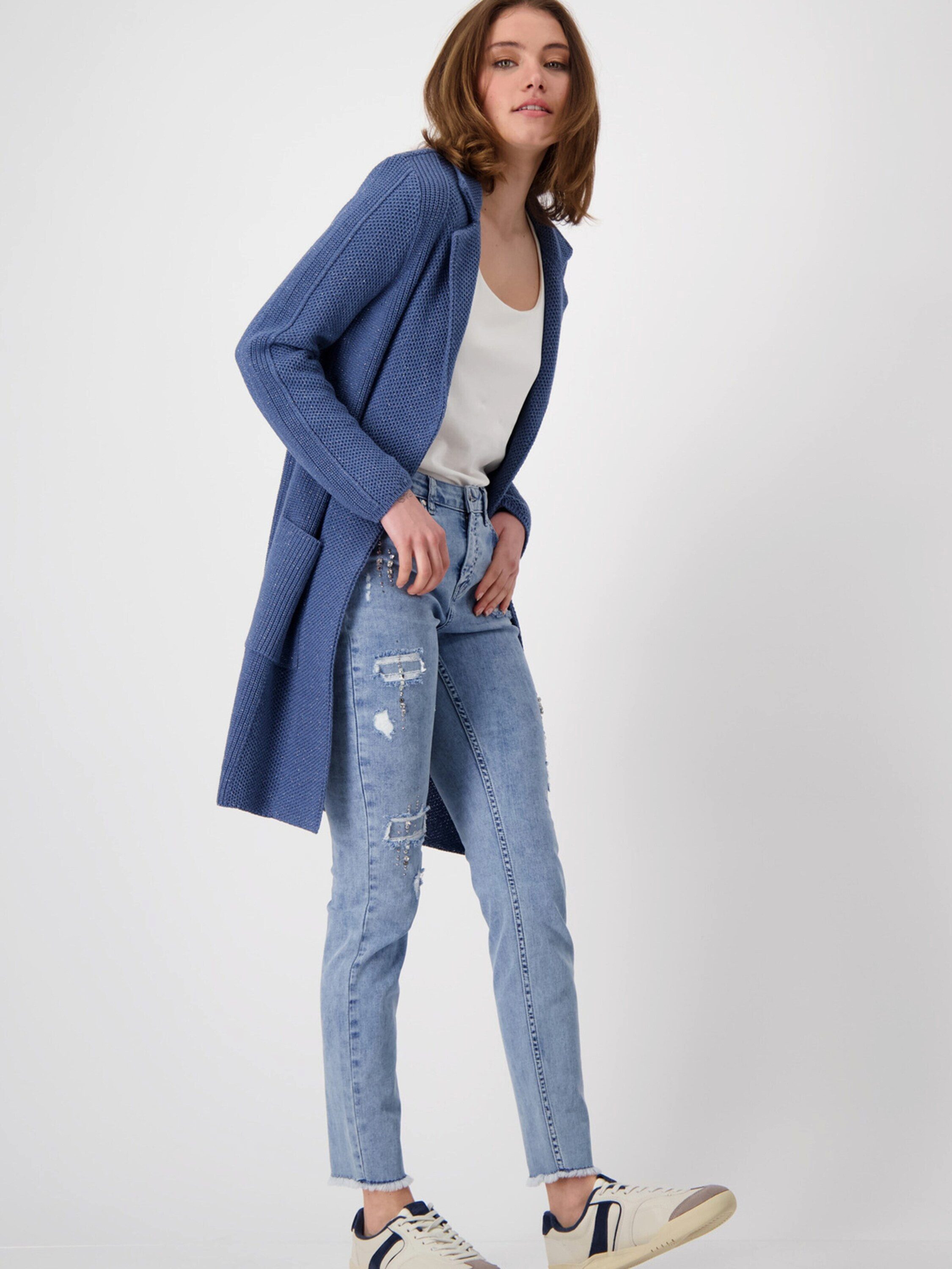 Monari Strickjacke (1-tlg) Lochmuster, Fully fashioned - Main Image