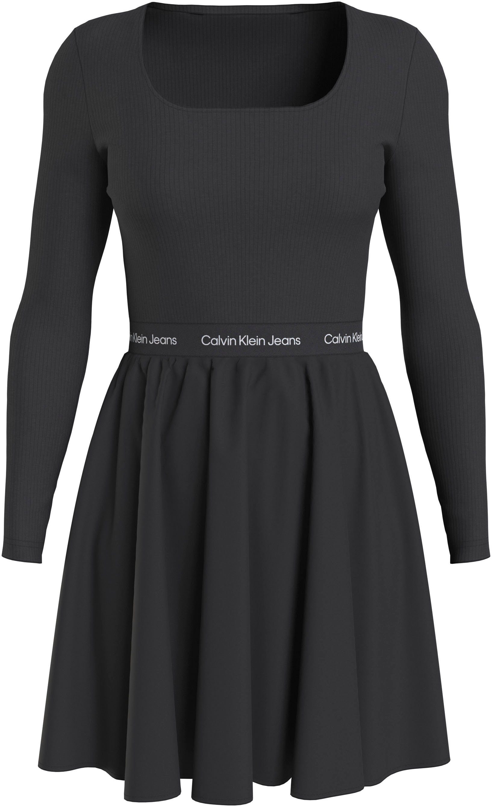 Calvin Klein Plus Jeans LOGO Skaterkleid PLUS LS DRESS ELASTIC