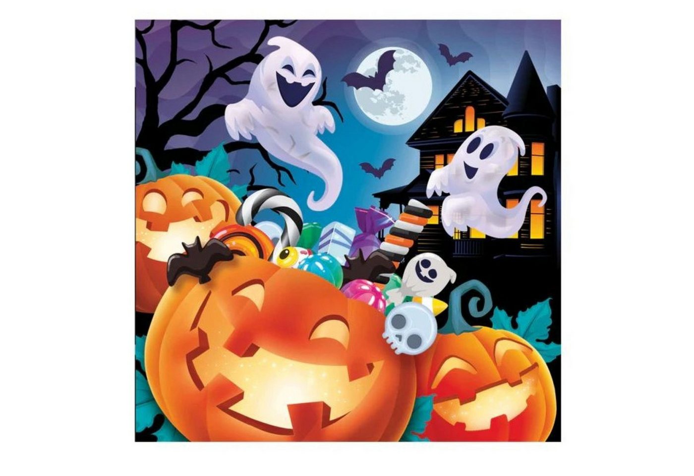 Fiestas Guirca Papierserviette Halloween 'Geister & Kürbisse', Servietten 33x33c