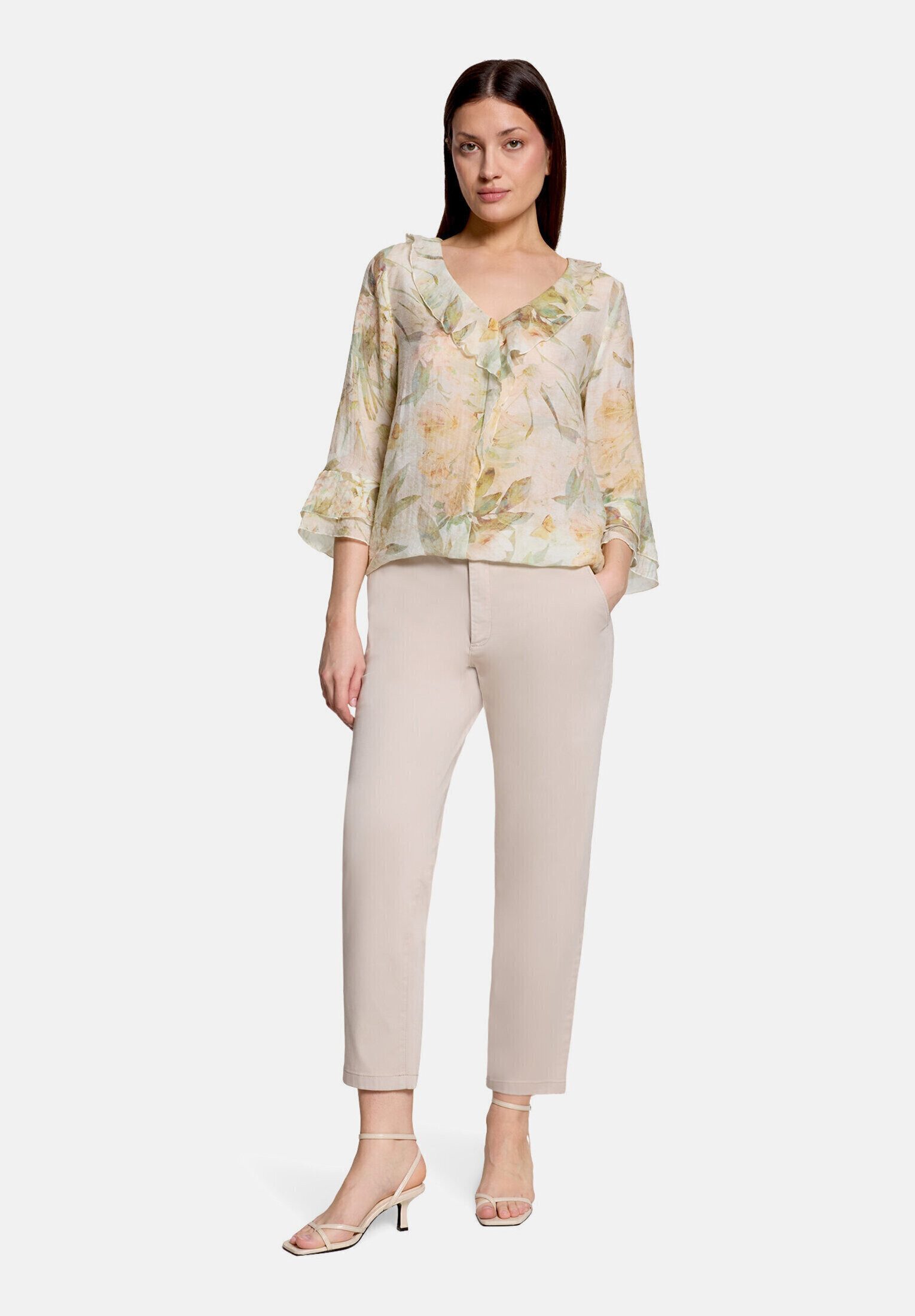 Cartoon Rüschenbluse Damen mit 3/4 Arm