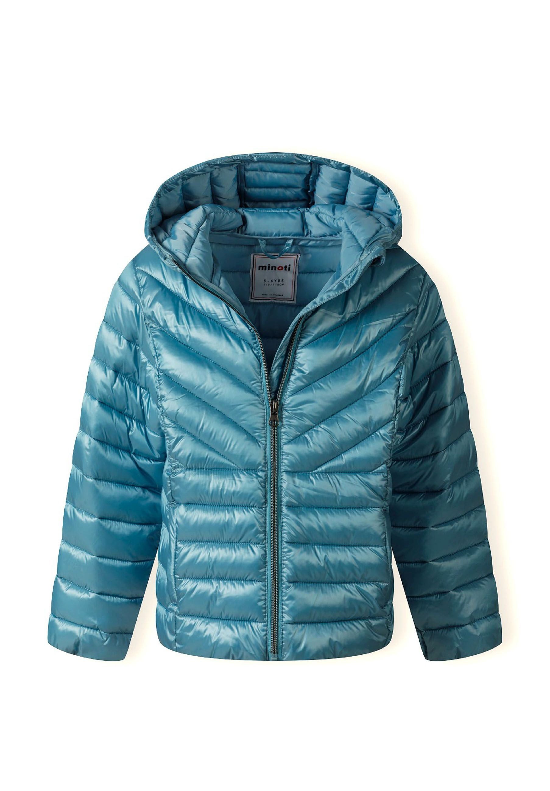 MINOTI Steppjacke für Mädchen mit Kapuze Herz-Abzeichen – Bild 4 von 5