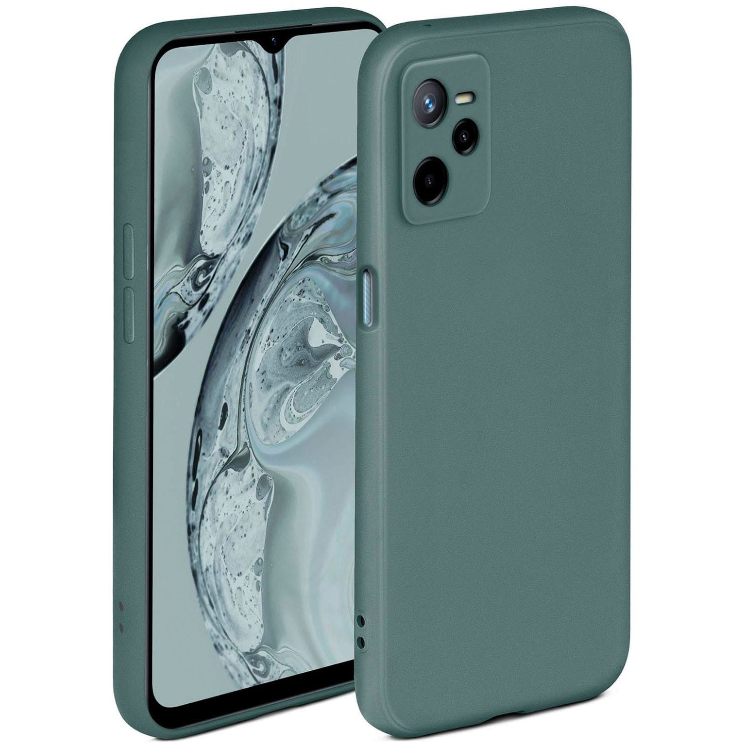 ONEFLOW Handyhülle für Realme Narzo 50A Prime Hülle Silikon Soft Case Petrol Grün 6,6 Zoll, Silikonhülle Cover Dünn Handytasche TPU Schutzhülle mit Kameraschutz