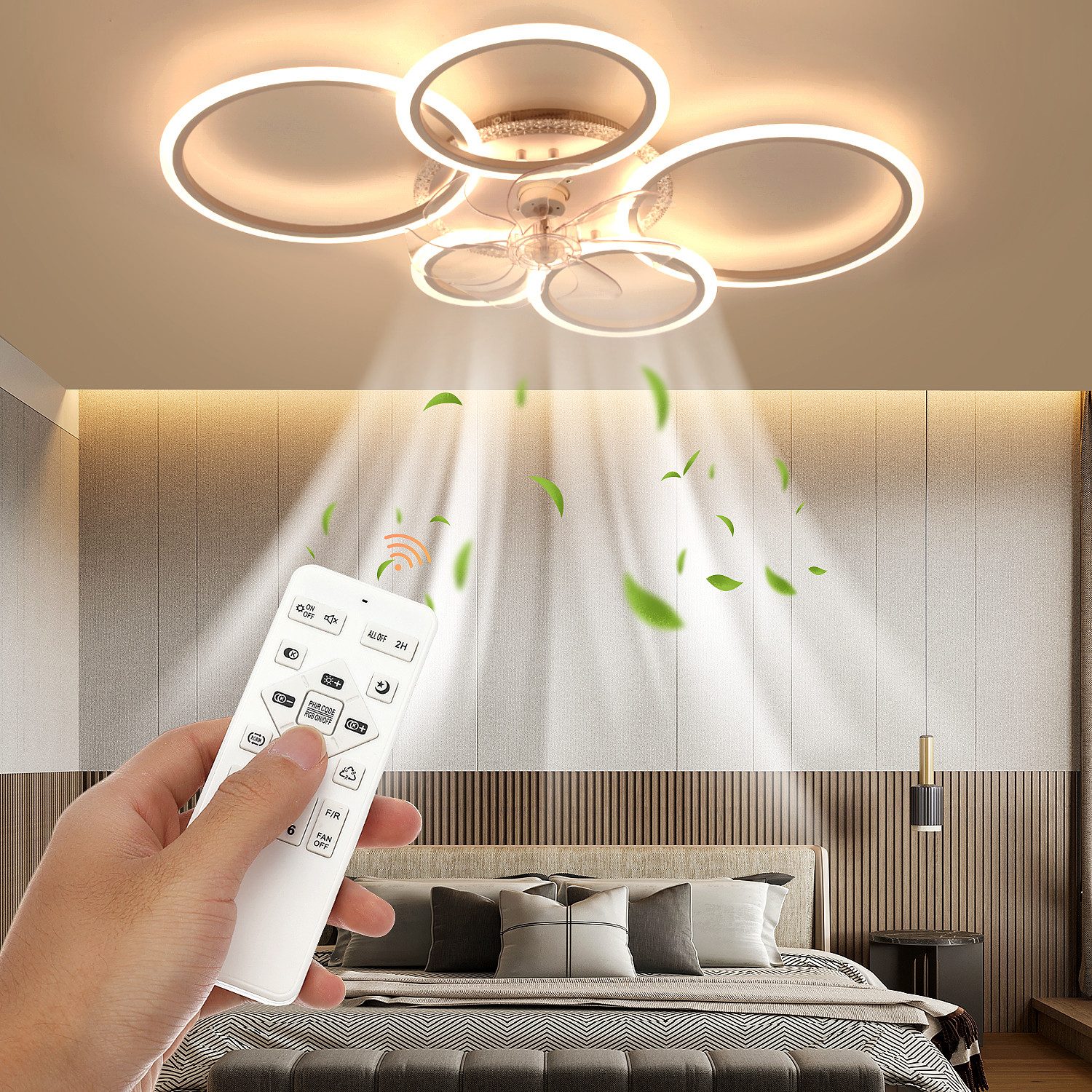 LETGOSPT Deckenventilator Leise Deckenventilator, 72W Deckenleuchte günstig online kaufen