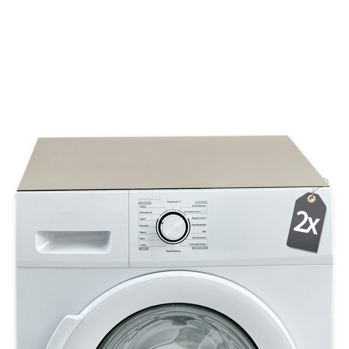 Tabletop Antirutschmatte Waschmaschinen-Auflagen 2er beige rutschfest, waschbar, 2-St., Textil-Finish Gummi-Matte als Trockner Waschmaschinen-Unterlage