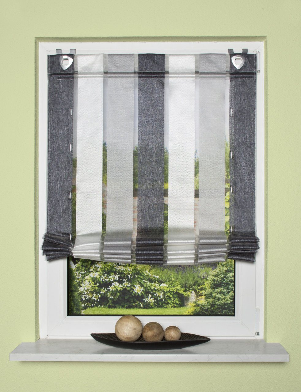 HOME WOHNIDEEN Raffrollo Home Wohnideen Raffrollo anthrazit 130 x 80 cm