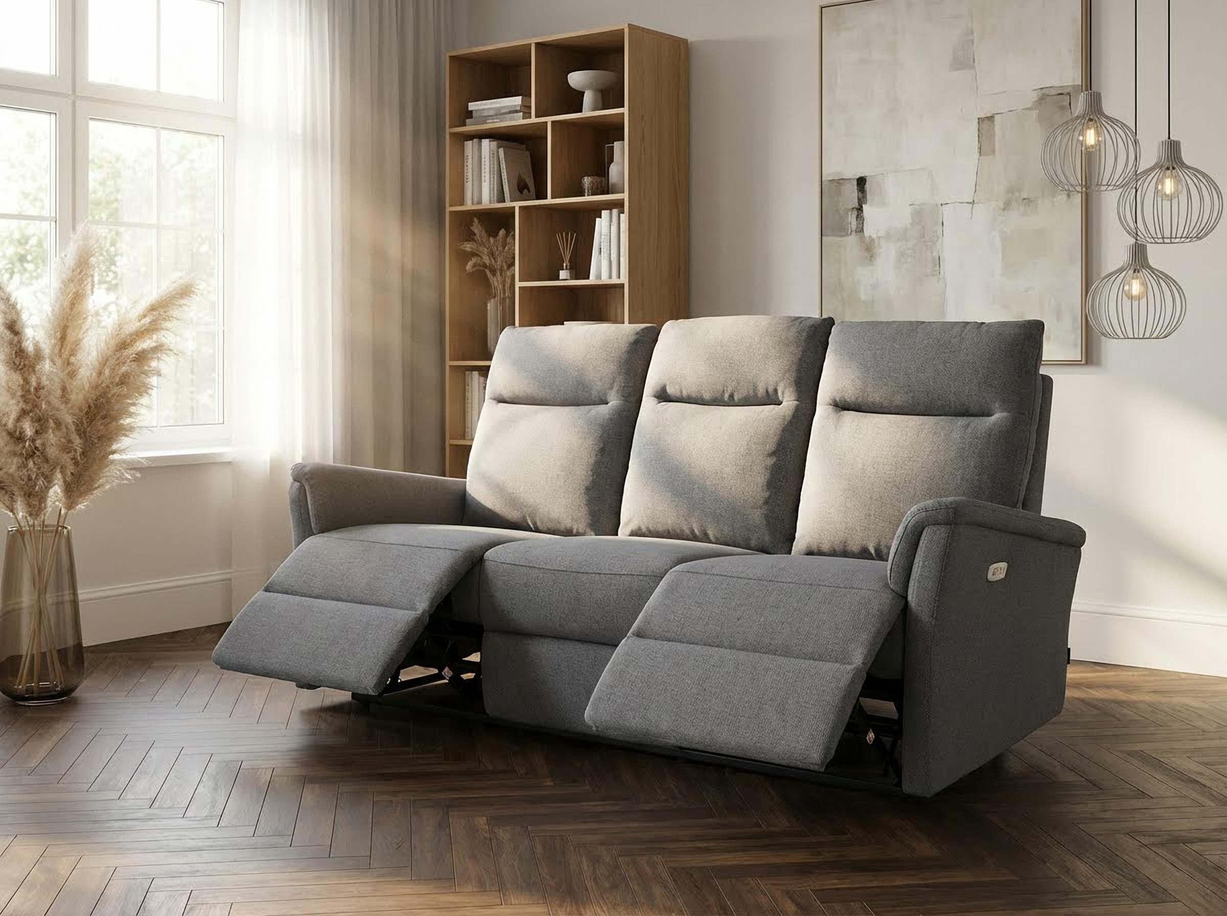 Home affaire 3-Sitzer FINNARA, 3-Sitzer,elelektrische Relaxfunktion in 2 Sitzen, USB A/C, Liegefunktion 105°-135°, Federkern