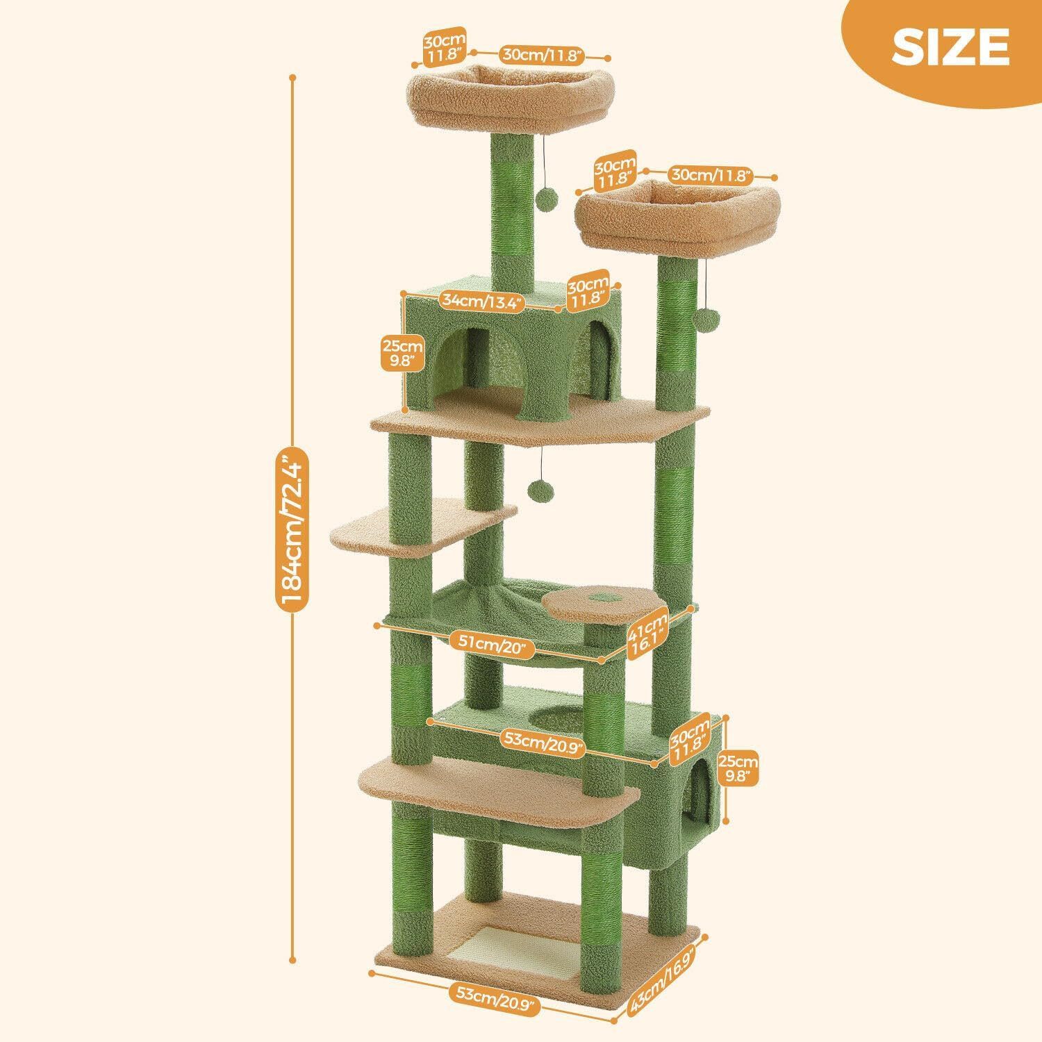 Purpurra Kratzbaum Katzenturm mit Hängematte und günstig online kaufen