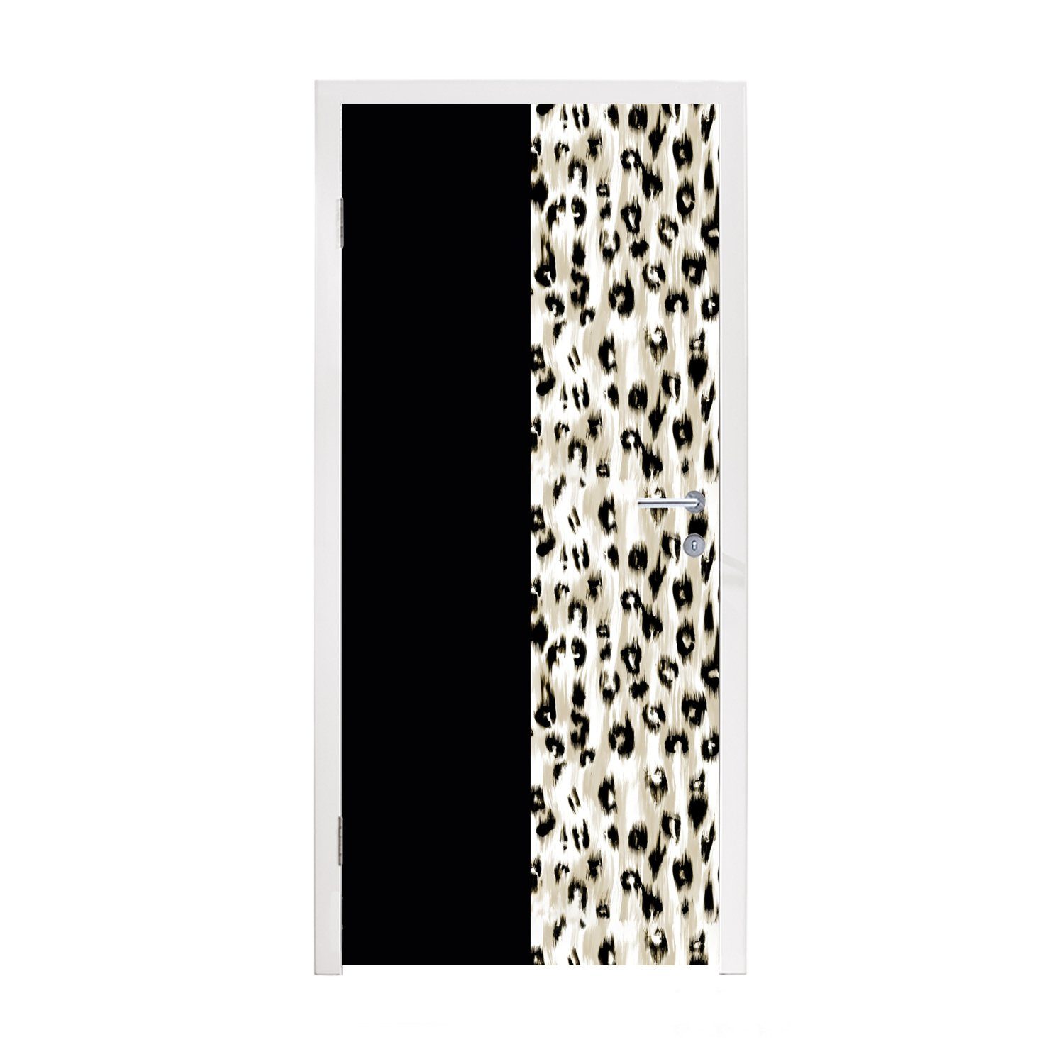 MuchoWow Türtapete Pantherdruck - Pelz - Tier, Matt, bedruckt, (1 St), Fototapete für Tür, Türaufkleber, 75x205 cm