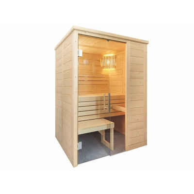 Sentiotec Sauna Sentiotec Alaska Mini Massivsauna aus Fichte Saunakabine ca.