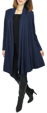 dy_mode Cardigan Damen Cardigan Lang Herbst Long Strickjacke Langarm Jacke Offen in Unifarbe