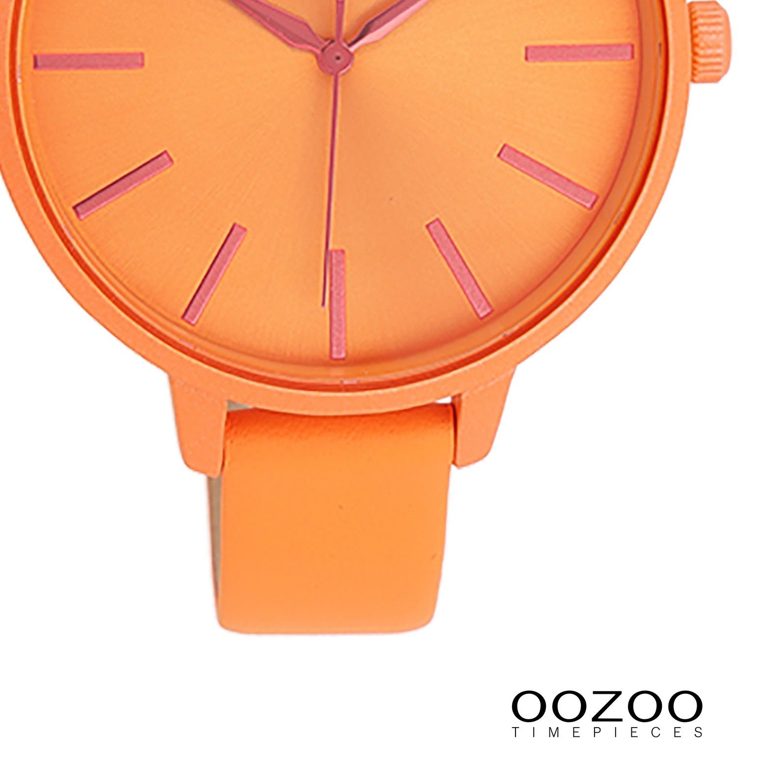 Analog, Damenuhr (ca. Lederarmband, Armbanduhr Oozoo groß Damen Timepieces 42mm) Fashion-Style rund, OOZOO Quarzuhr