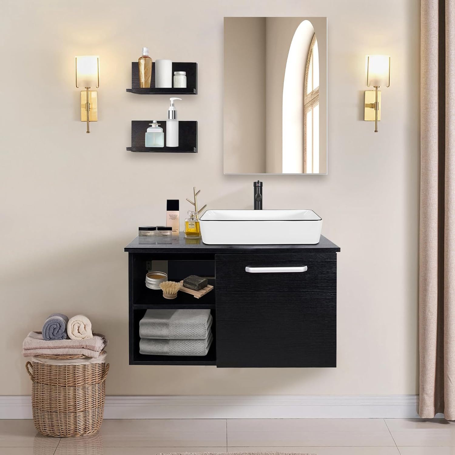 Puluomis Badmöbel-Set mit Spiegel, Badezimmerschrank mit günstig online kaufen