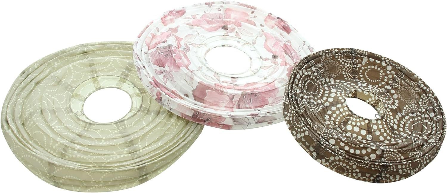 Dekoleidenschaft Lampion "Harmony" im 3er Set, rund 30 + 40 cm, Papierlampi günstig online kaufen