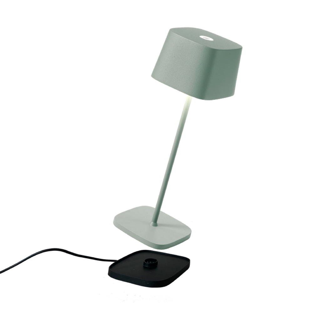Zafferano LED Tischleuchte keine verbaut, LED 2,2W enthalten: LED, in Leuchtmittel Salbei Grün Tischlampe 150lm IP65, Akkutischleuchte Ofelia Pro Nachttischlampe, Ja, Tischleuchte, warmweiss, fest Angabe