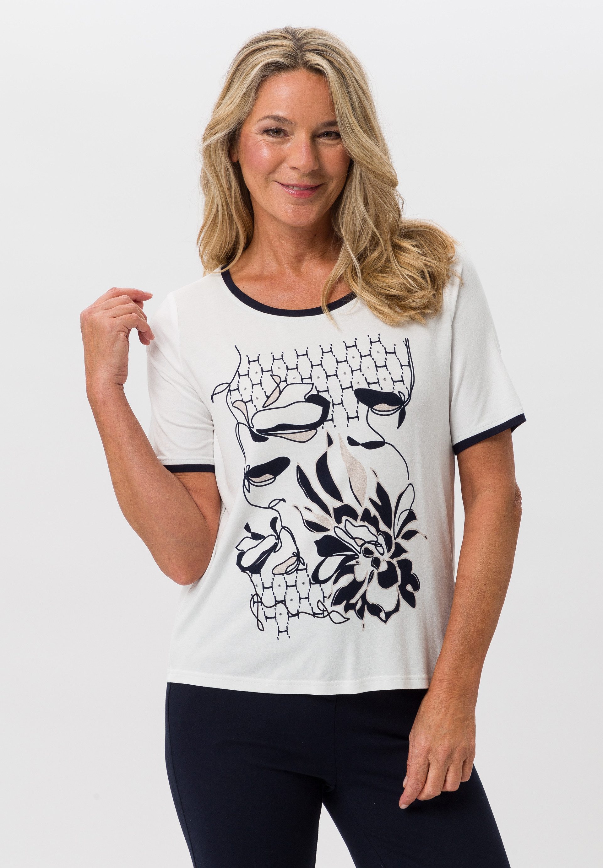 FRANK WALDER Kurzarmshirt mit Printmotiv günstig online kaufen