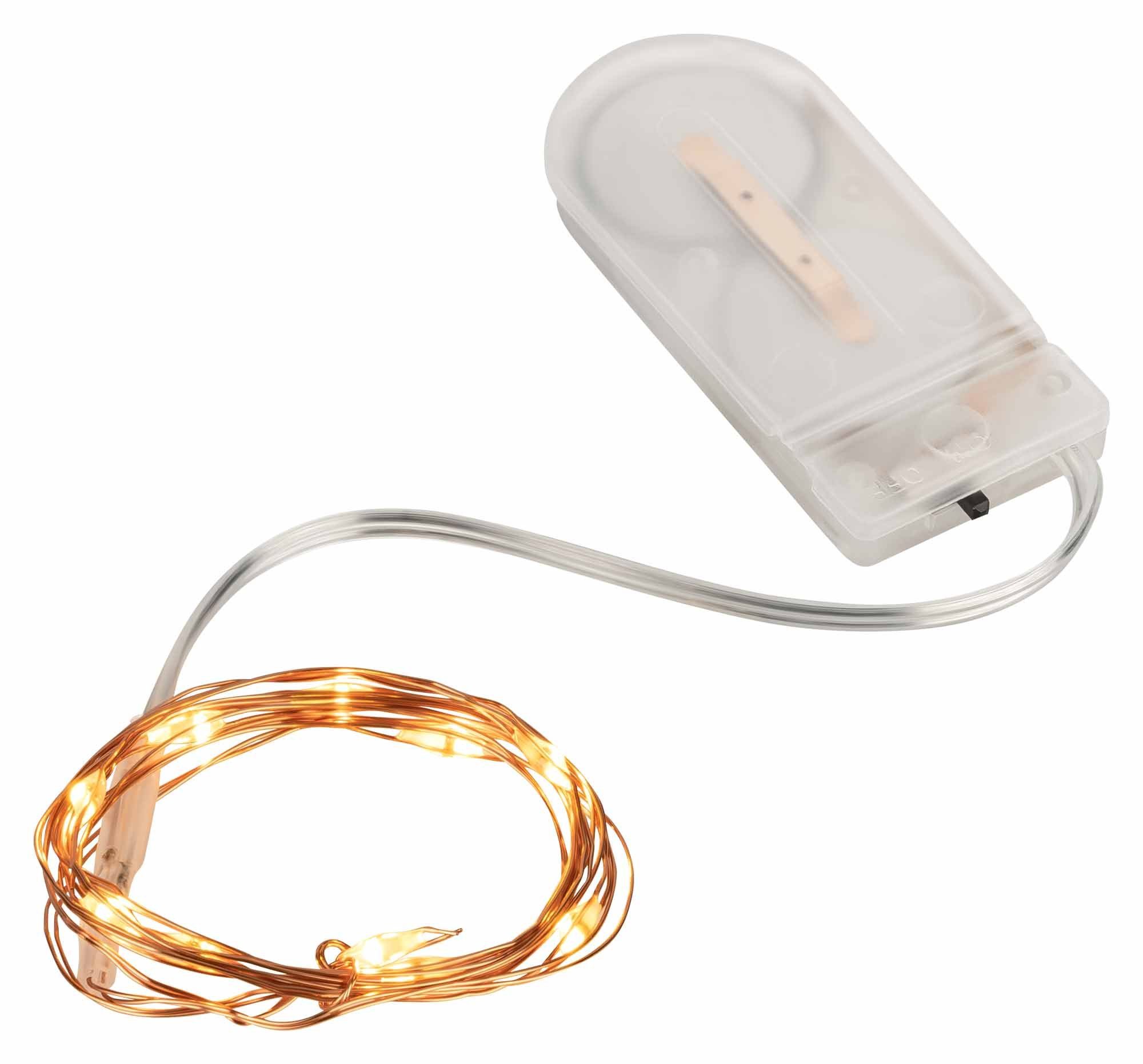 Coen Bakker Deco BV LED-Lichterkette LED Wire, Batterie Draht kupferfarben 0,9m 10 LED classic warm