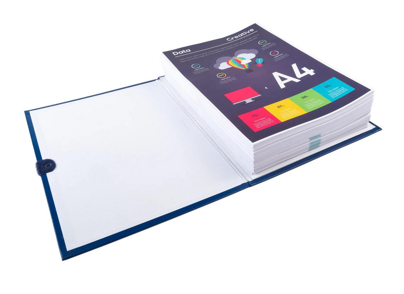Thumbnail - EXACOMPTA Organisationsmappe 10x Mappe mit Gürtel mit Klettverschluss - 24x32cm Dunkelblau - 2652E, Mappen mit dehnbaren...